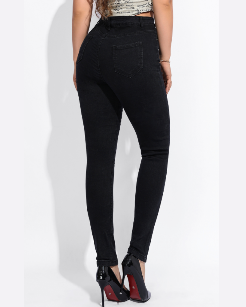 High Waist Slim Fit Skinny Jeans for Women with Elasticity