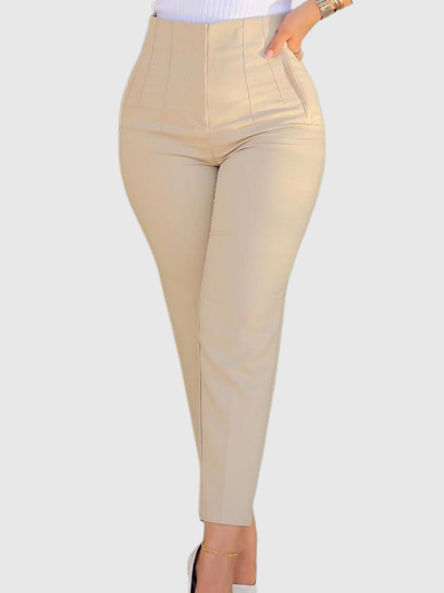 Women's Tailored Pleat High Waist Side Pocket 9-point Pants