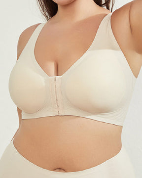 Smooth Front Buckle Large Size Bra Back Support Wireless Anti-sagging Underwear