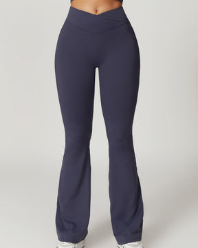 Crossover High Waist Hip Lift Quick Dry Yoga Flared Pants