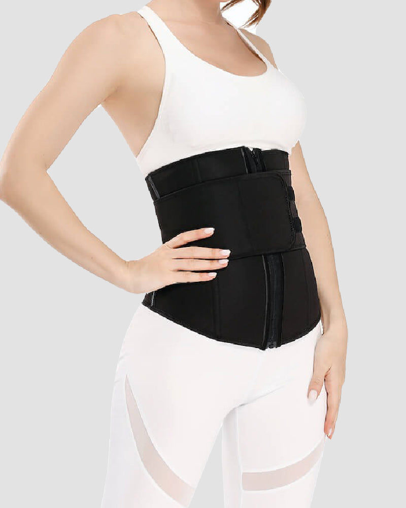 Women's 9 Bones Fat Burner Waist Trainer Back Support Workout Sweat Shapewear Belt