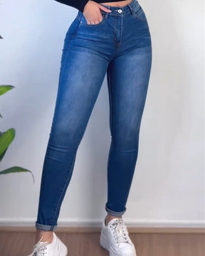 Butt Lift High Waist Jeans With Internal Girdle