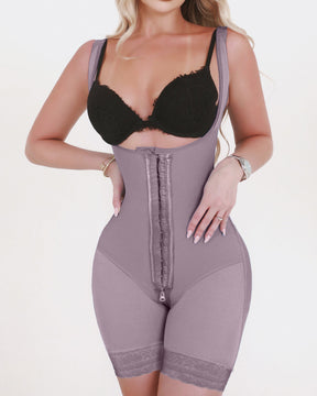 High Compression Fajas Colombianas Open Bust Mesh Hook And Eye Tummy Control Shapewear