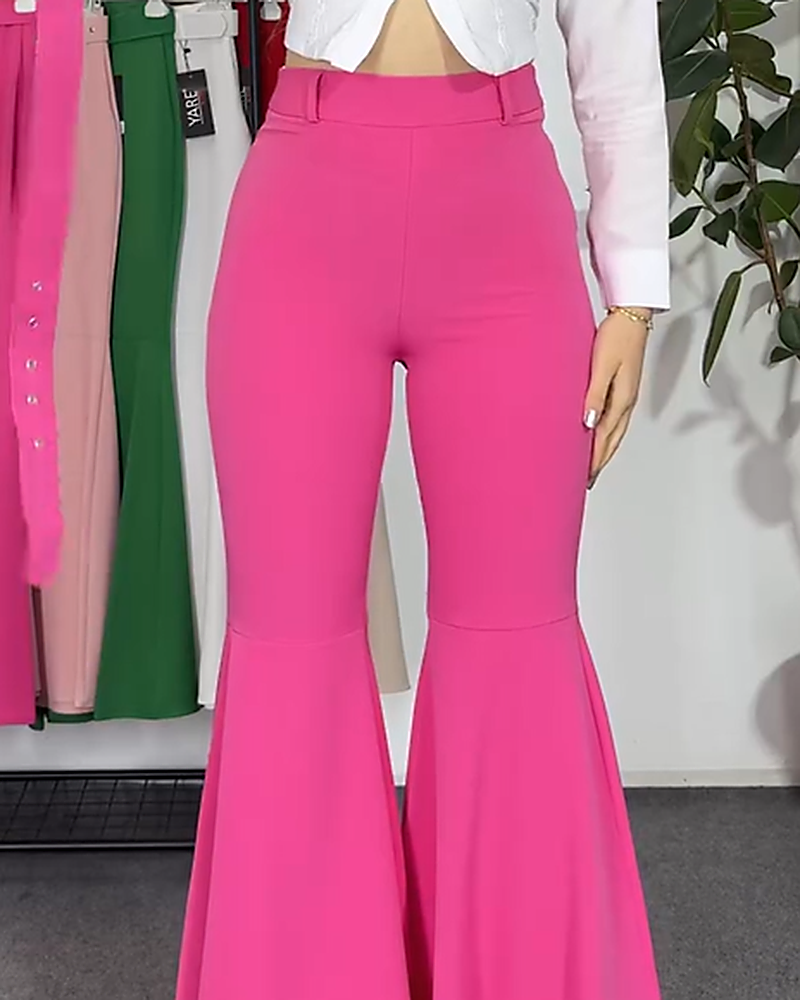 Sexy Slim High Waisted Stretch Bell Bottoms Pants with Belt (Pre-Sale)